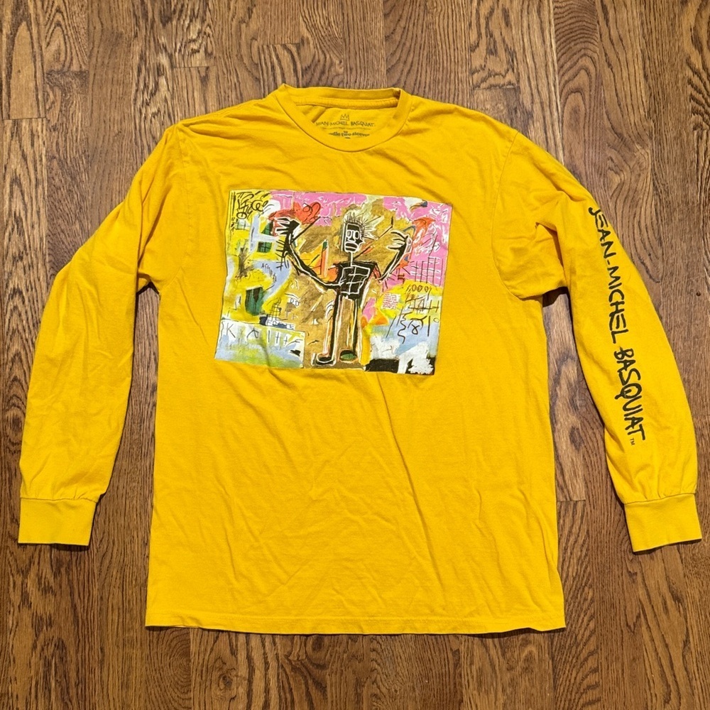 Jean-Michel Basquiat Goodie Two Sleeve Yellow Long Sleeve Tee size M/L